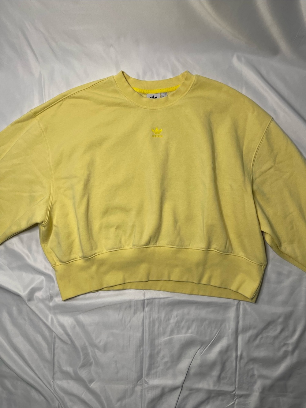 Adidas Women's Yellow Crewneck Sweatshirt - Picture 2 of 16